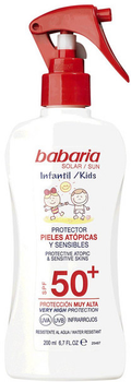 Spray do ochrony przeciwsłonecznej Babaria Sunscreen Spray For Children Atopic & Sensitive Skin SPF50+ 200 ml (8410412490016)