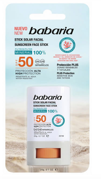 Krem do ochrony przeciwsłonecznej Babaria Sunscreen Face Stick SPF50 20 g (8410412490146)