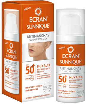 Сонцезахисний крем проти пігментних плям Ecran Sunnique Antimanchas Fluido Protector SPF50+ 50 мл (8411135484016)