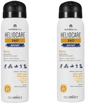 Zestaw Heliocare 360 Sport Spray Sunscreen SPF50 2 x 100 ml (8436574363036)