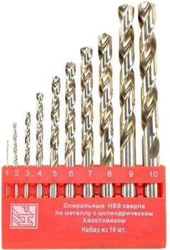 Набор сверл по металлу Haisser HSS 1-10 мм 10 шт 20519336 (BP23895)