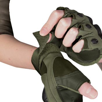 Рукавички тактичні польові універсальні рукавиці для мисливців та силових структур XL Олива (SK-N6649XLS)