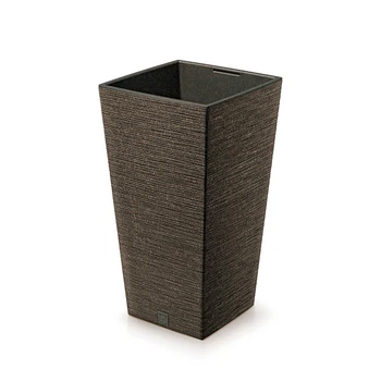 Горщик для квітів Prosperplast FURU ECO WOOD 29.5х29.5х55см квадратний високий із вкладишем кавовий (60123-4625)