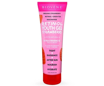 Крем для тіла Biovene Retinol Youth Gel Strawberry Extra-Firming Face y Body 200 мл (8436575094908)