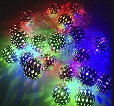Гирлянда светодиодная шарик металлический 20 Led 3.5 м RGB (YU8SH6292)