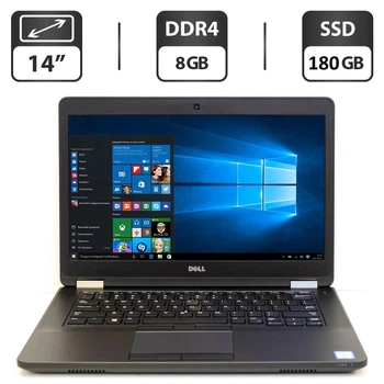 Ультрабук Dell Latitude E5470 / 14" (1366x768) TN / Intel Core i5-6300U / 8 GB DDR4 / 180 GB SSD / Intel HD Graphics 520 / WebCam / HDMI /OEM_DM Windows 11 лицензия Б.У