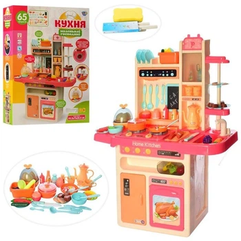 Игровая кухня 65 предметов из крана течет вода идет пар свет звук (889-162)
