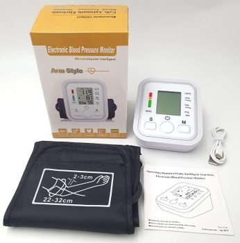 Тонометр автомат BLPM прибор для измерения давления на предплечье работает от батареек 4xAAА или USB SRZR