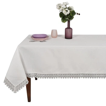 Скатерть белая большая Spitzenrand Villa Grazia 160х300