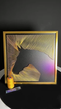 Набір для творчості та рукоділля String Art «Golden Horse 50х50» EX-013 Art Millennium