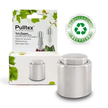 Пробка Pulltex Inox. Champagne Stopper для ігристих вин, металева, срібного кольору