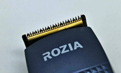 Машинка для стрижки Сталь Rozia HQ-257 5вт профессиональная проводная с 4 насадками, ножницами, расческой и маслом Темно-синяя