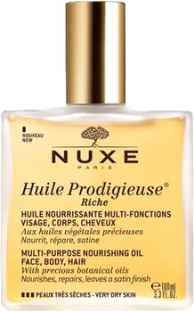 Wielofunkcyjny suchy olejek do twarzy, ciała i włosów Nuxe Huile Prodigieuse Riche Very Dry Skin 100 ml (3264680009808)
