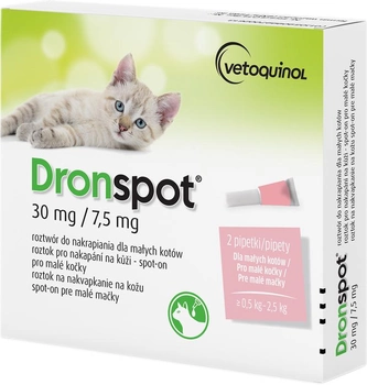 Środek na odrobaczanie dla małych kotów VETOQUINOL Dronspot 30mg/7.5mg (5909991409005)