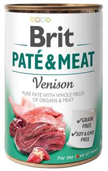 Вологий корм для собак Brit paté & meat з олениною 800 г (8595602557578)