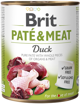 Вологий корм для собак Brit Paté&Meat з качкою 400 г (8595602557424)