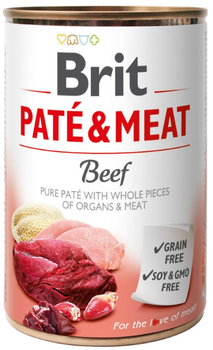 Вологий корм для собак Brit Paté&Meat з яловичиною 400 г (8595602557400)