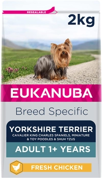 Сухий корм для дорослих собак Eukanuba dog dry breed specific yorkshire chicken 2 кг (8710255120591)