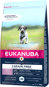 Karma sucha dla psów Eukanuba puppy large grain free ryba oceaniczna 12 kg (8710255184807)