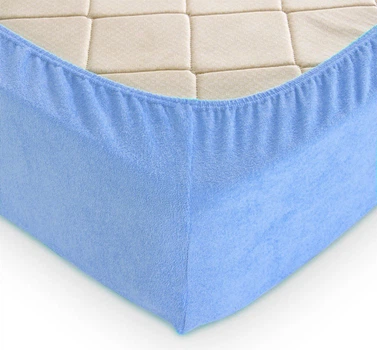 Простынь на резинке Tag Tekstil махровая 180х200 см для матраса высотой 18-30 см Placid Blue