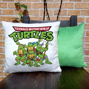 Подушка плюшевая квадратная 32х32см с принтом Черепашки Ніндзя Teenage Mutant Ninja Turtles 16