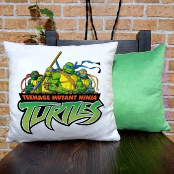Подушка плюшевая квадратная 32х32см с принтом Черепашки Ніндзя Teenage Mutant Ninja Turtles 15