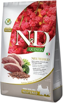 Karma sucha dla psów dorosłych Farmina n&d quinoa dog duck, broccoli & asparagus neutered adult mini 2.5 kg (8010276038630)