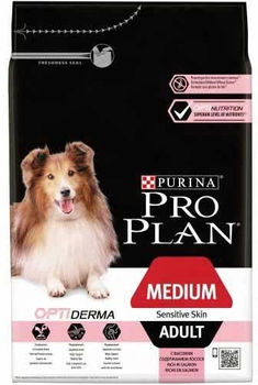 Сухий корм для дорослих собак з чутливою шкірою Purina Pro Plan Adult medium зі смаком лосося 3 кг (7613035114777)