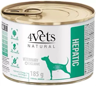 Mokra karma dla psów z chorą wątrobą 4Vets Hepatic 185 g z smakiem indyka (5902811741118)