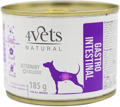 Вологий корм для собак з харчовою гіперчутливістю 4VETS NATURAL Gastro Intensinal Dog Turkey 185 г (5902811741101)