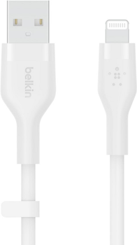 Kabel Belkin USB-A - Lightning Silikonowy 2 m Biały (CAA008BT2MWH)