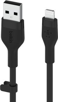 Kabel Belkin USB-A - Lightning Silikonowy 3 m Czarny (CAA008BT3MBK)