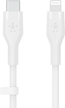 Kabel Belkin USB-C - Lightning Silikonowy 2 m Biały (CAA009BT2MWH)