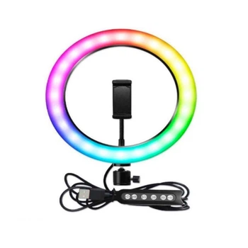 Лампа кольцевая LED 30 cm 12" 3D-30 120 pcs Lights+21 cm RGB Lights для фото и видео съёмки чёрный Без Бренда (756483)