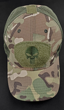 Тактическая кепка мультикам ВСУ "Punisher", Бейсболка, Блайзер, Военная фуражка с зеленой сеточкой