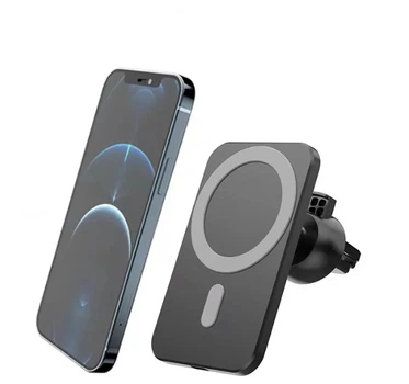Магнітний автотримач для телефону з бездротовою зарядкою MagSafe 15W Black