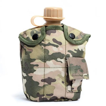 Фляга армейская для воды 1 литр с чехлом и котелком мультикам