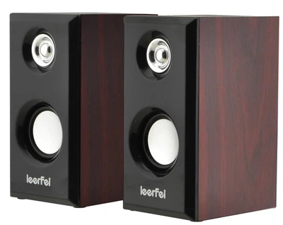 Компьютерные колонки Leerfei E-1014 2.0 6W Brown (3_03559)