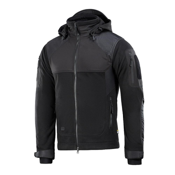 Флісова тактична куртка M-Tac Norman Windblock Fleece Black чоловіча M, Військова демісезонна куртка чорна