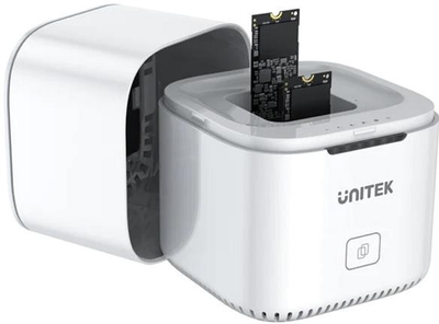 Док-станція Unitek для 2x M.2 PCIe/NVMe USB Type-C 3.2 White (S1207A)