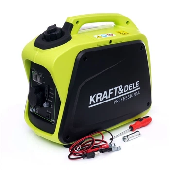 Генератор инверторный Kraft&Dele KD680 однофазный 4-тактный 1800Вт 3л 93 дБ Черно-зеленый
