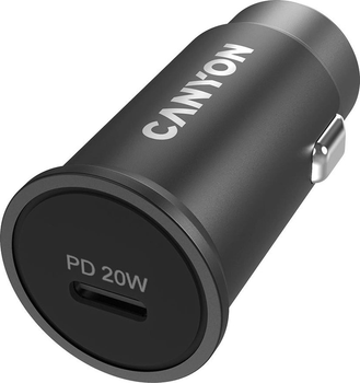 Автомобільний зарядний пристрій Canyon C-20 PD 20 W USB-C Black (CNS-CCA20B)