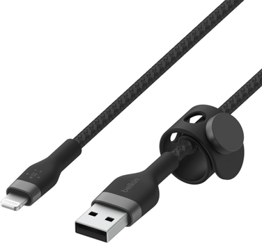 Кабель Belkin USB-A to LTG Braided Silicone 3 м Black (CAA010BT3MBK)