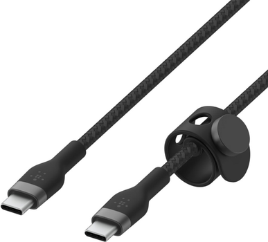 Kabel Belkin USB-C do USB-C 2.0 w oplocie silikonowym 1 m czarny (CAB011BT1MBK)