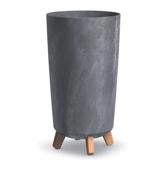 Горшок для цветов Prosperplast Gracia Tubus Slim Beton Effect 24см на ножках Маренго