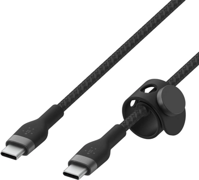 Kabel Belkin USB-C do USB-C 2.0 w oplocie silikonowym 3 m czarny (CAB011BT3MBK)