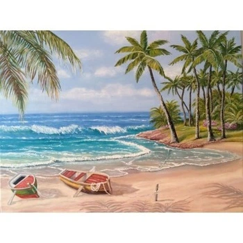 Алмазная мозаика ColorArt 30х40 Море и пальмы ST454