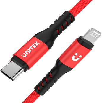 Kabel Unitek Lightning / TYPE-C 1 m czerwony (C14060RD)