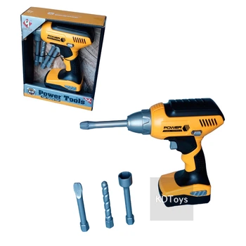 Дитячий шуруповерт з підсвічуванням Power Tools на батарейках 4 насадки обертається в обидва боки