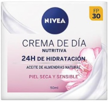 Крем для обличчя Nivea Nourishing Day Cream 24h Hydration Dry And Sensitive Skin 50 мл (4005900736925)